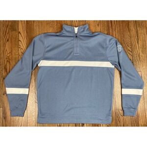 FootJoy ¼ Zip Performance Long Sleeve Golf Pullover Shirt Blue Men's Sz Large